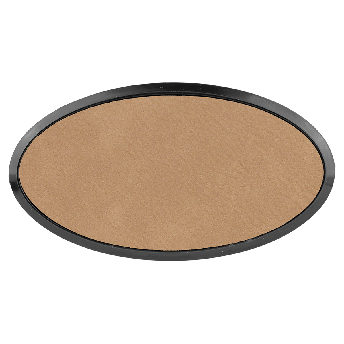 Light Brown with Black Engraving Oval Badge & Frame - Laser Engraved Badge