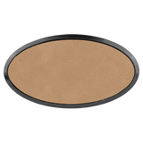 Light Brown with Black Engraving Oval Badge & Frame - Laser Engraved Badge