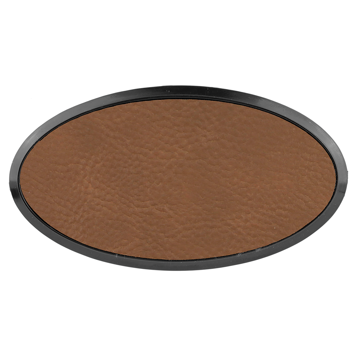 Dark Brown with Black Engraving Oval Badge & Frame - Laser Engraved Badge
