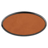 Rawhide with Black Engraving Oval Badge & Frame - Laser Engraved Badge