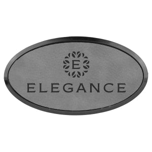 Gray with Black Engraving Oval Badge & Frame - Laser Engraved Badge
