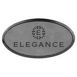 Gray with Black Engraving Oval Badge & Frame - Laser Engraved Badge