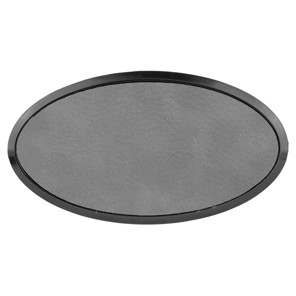 Gray with Black Engraving Oval Badge & Frame - Laser Engraved Badge