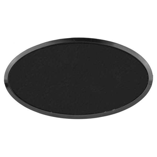 Black with Silver Engraving Oval Badge & Frame - Laser Engraved Badge