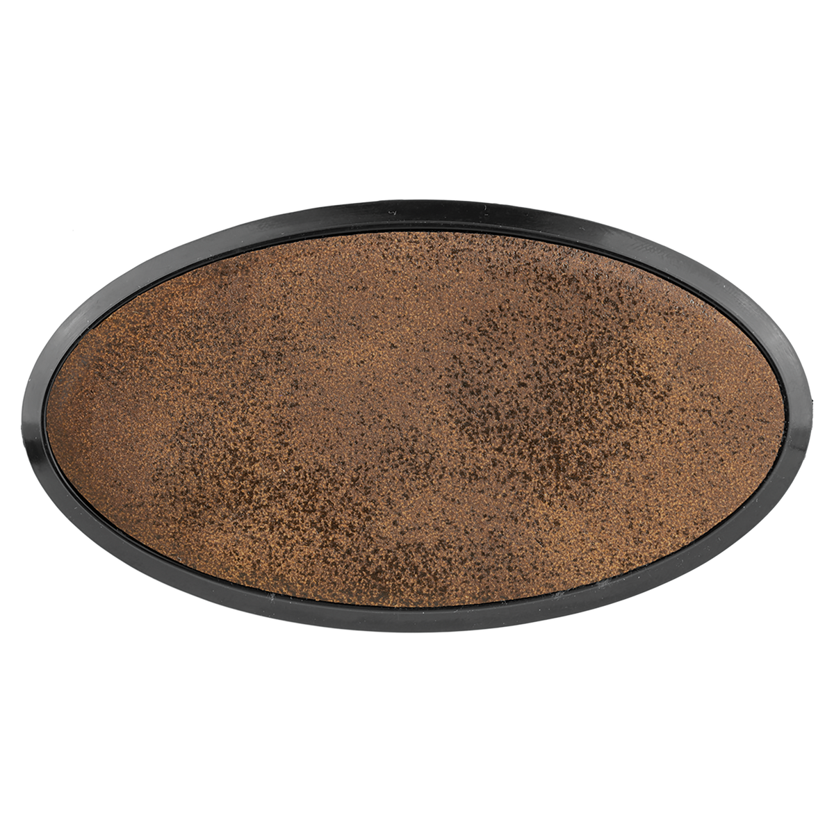 Rustic with Gold Engraving Oval Badge & Frame - Laser Engraved Badge