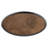 Rustic with Gold Engraving Oval Badge & Frame - Laser Engraved Badge