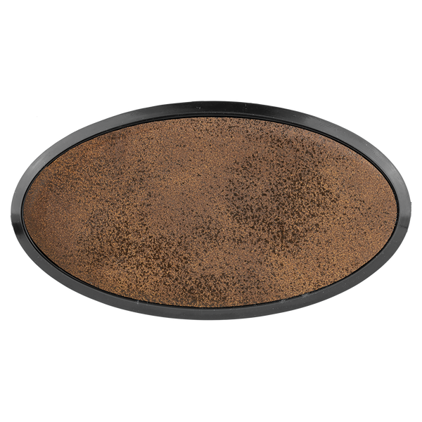 Rustic with Gold Engraving Oval Badge & Frame - Laser Engraved Badge