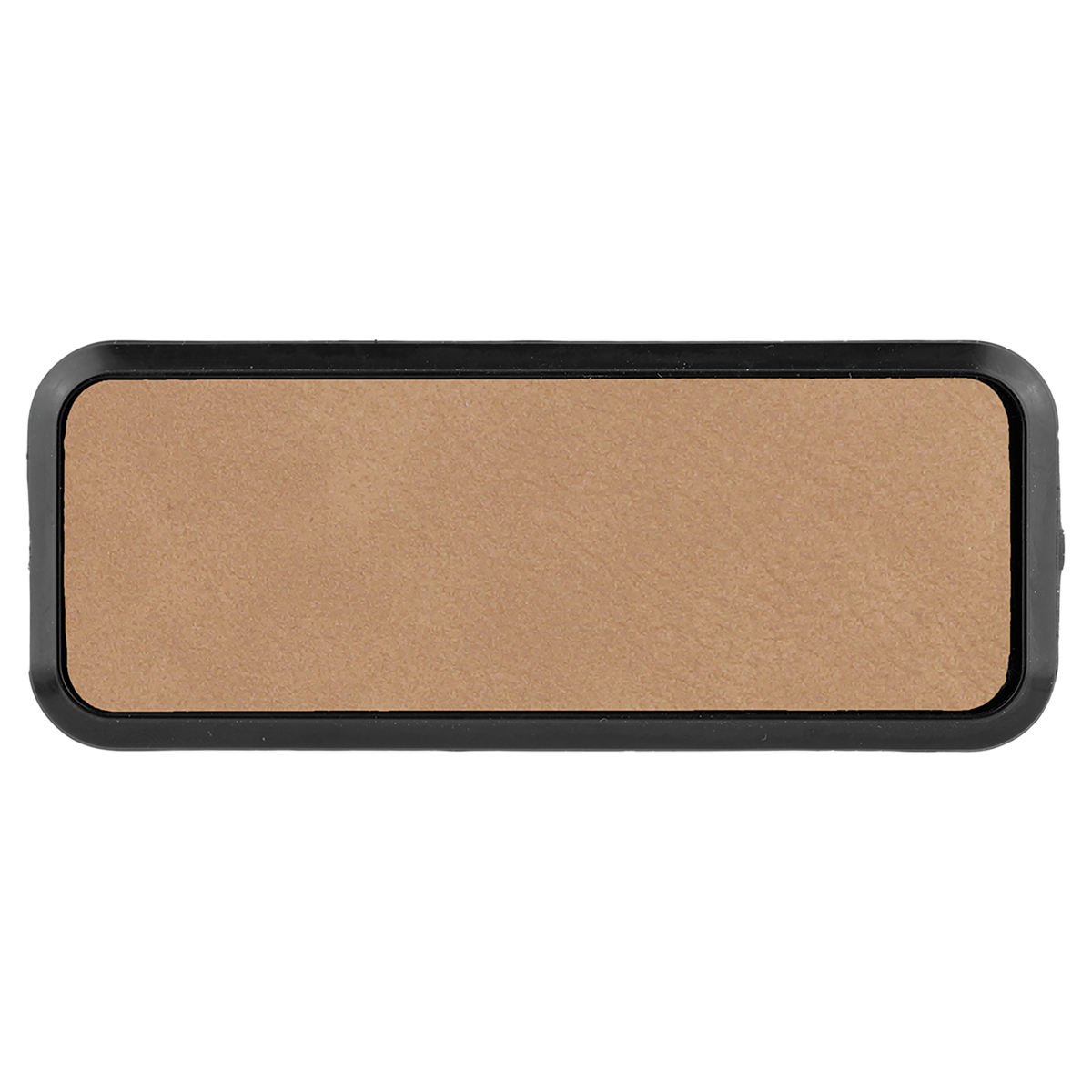 Light Brown with Black Engraving Round Corner Badge & Frame 3x1 - Laser Engraved Badge