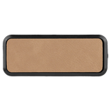 Light Brown with Black Engraving Round Corner Badge & Frame 3x1 - Laser Engraved Badge