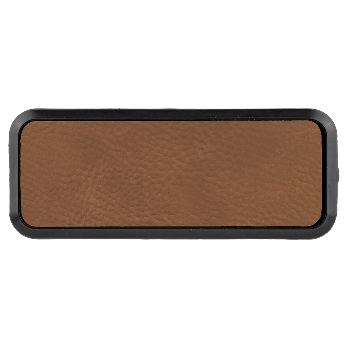 Dark-Brown Round Corner Badge & Frame 3x1 - Laser Engraved Badge