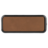 Dark-Brown Round Corner Badge & Frame 3x1 - Laser Engraved Badge