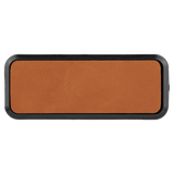 Rawhide with Black Engraving Round Corner Badge & Frame 3x1 - Laser Engraved Badge