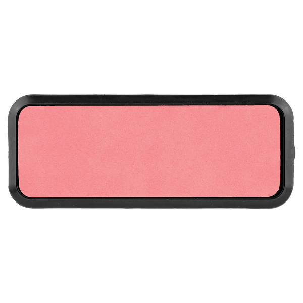 Pink with Black Engraving Round Corner Badge & Frame 3x1 - Laser Engraved Badge