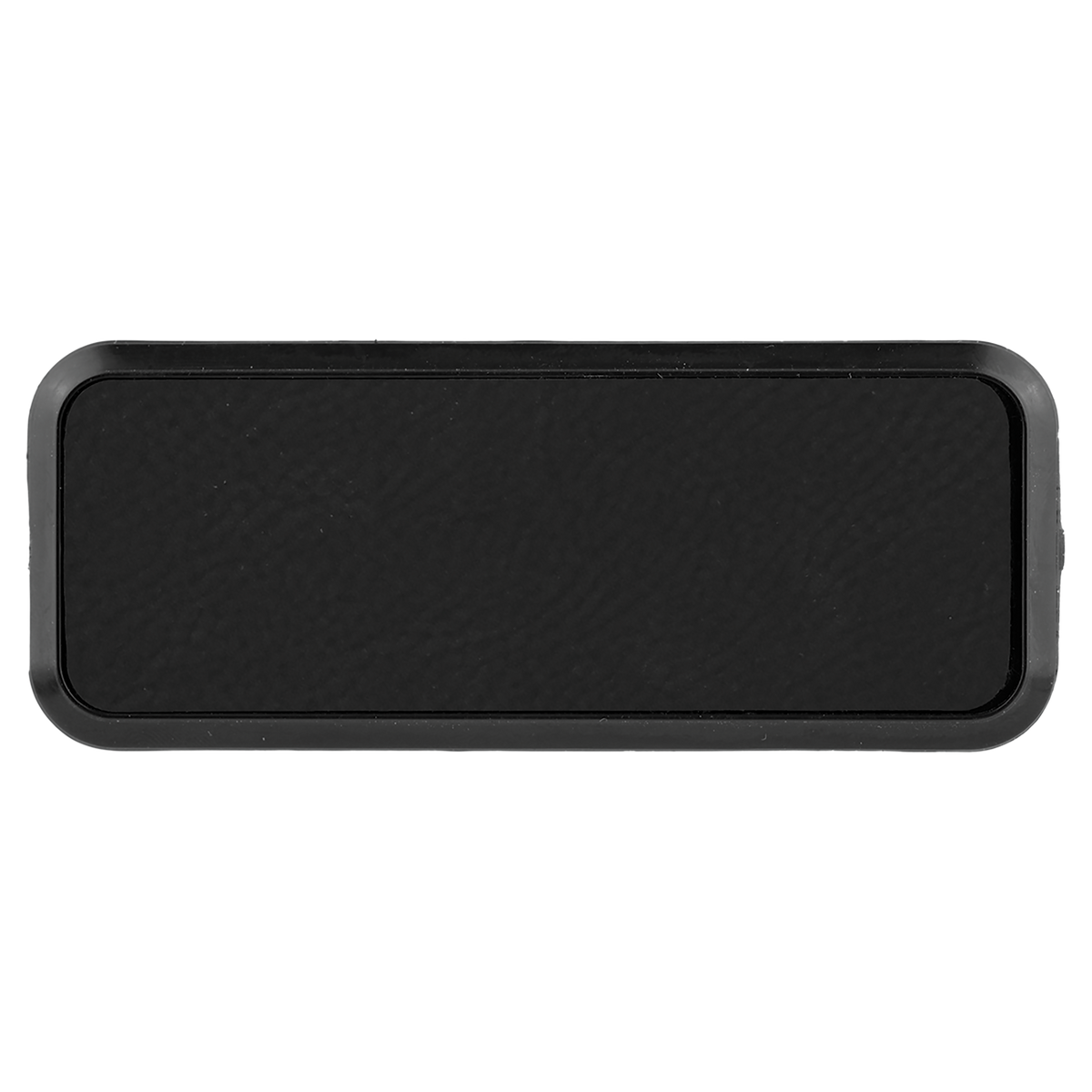 Black with Silver Engraving Round Corner Badge & Frame 3x1 - Laser Engraved Badge