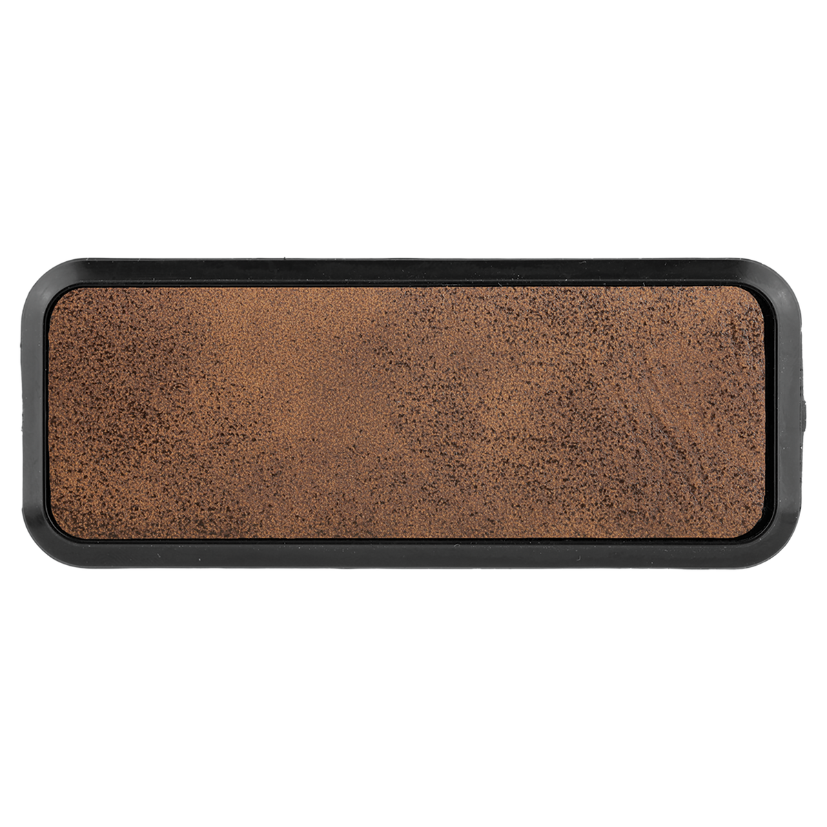 Rustic with Gold Engraving Round Corner Badge & Frame 3x1 - Laser Engraved Badge