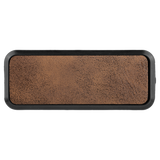 Rustic with Gold Engraving Round Corner Badge & Frame 3x1 - Laser Engraved Badge