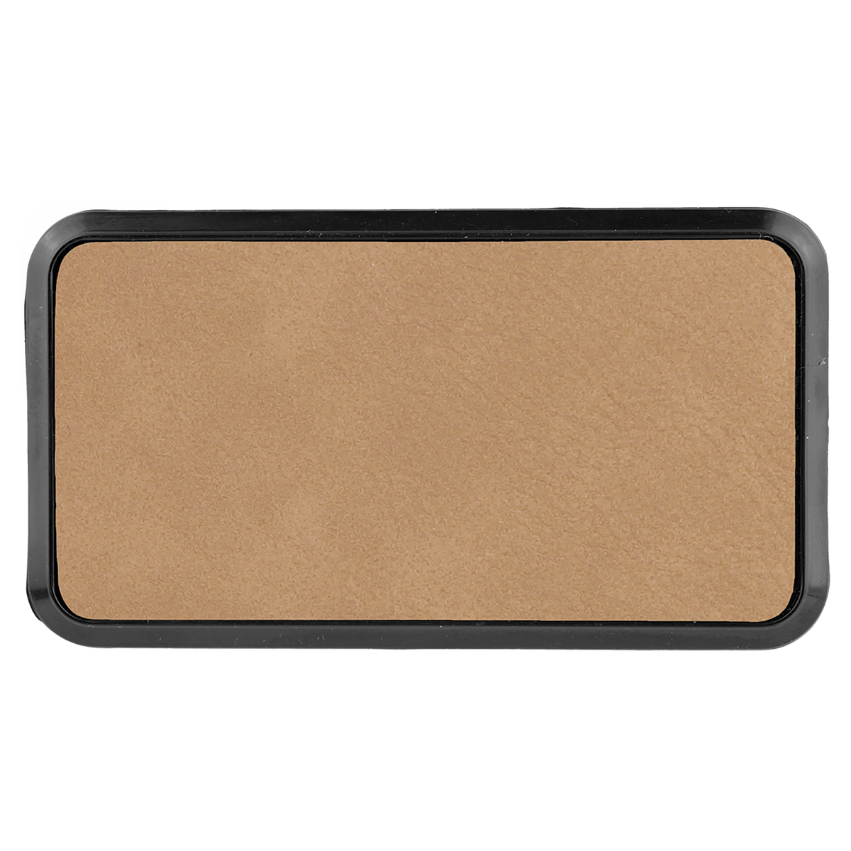 Light Brown with Black Engraving Round Corner Badge & Frame 3x1.5 - Laser Engraved Badge