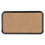 Light Brown with Black Engraving Round Corner Badge & Frame 3x1.5 - Laser Engraved Badge