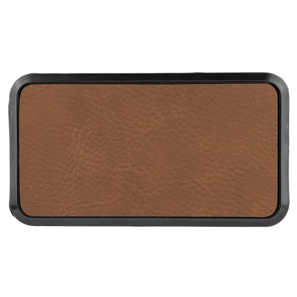 Dark-Brown Round Corner Badge & Frame 3x1.5 - Laser Engraved Badge