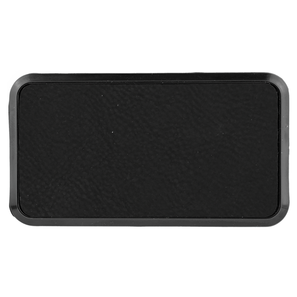 Black with Gold Engraving Round Corner Badge & Frame 3x1.5 - Laser Engraved Badge