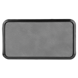 Gray with Black Engraving Round Corner Badge & Frame 3x1.5 - Laser Engraved Badge