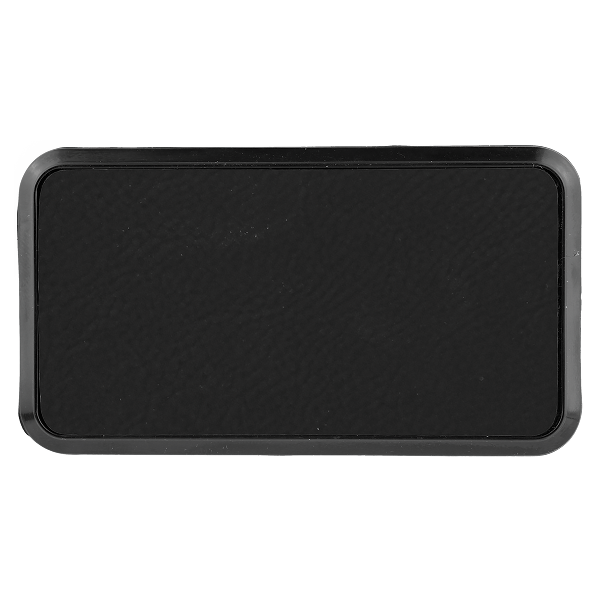 Black with Silver Engraving Round Corner Badge & Frame 3x1.5 - Laser Engraved Badge