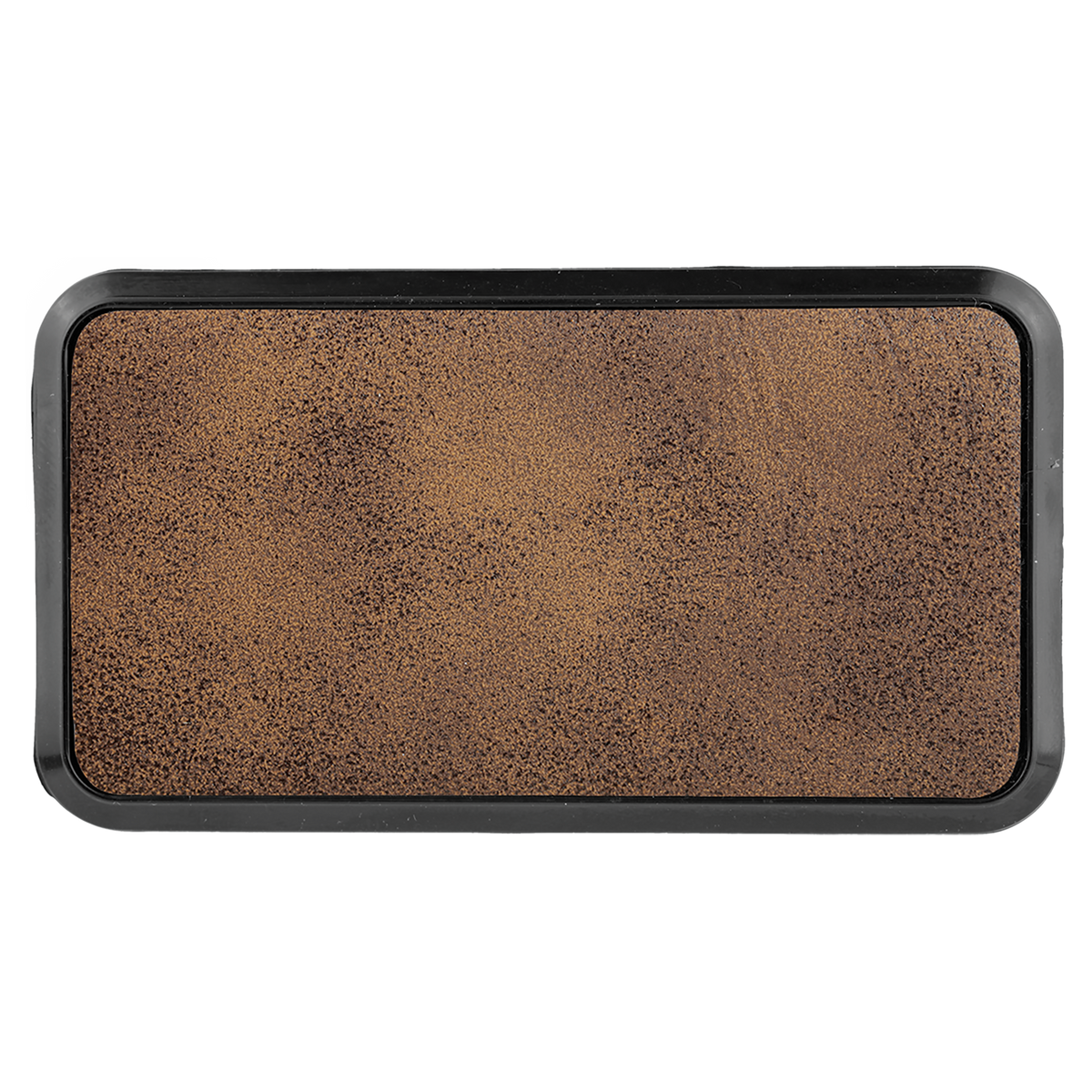 Rustic with Gold Engraving Round Corner Badge & Frame 3x1.5 - Laser Engraved Badge
