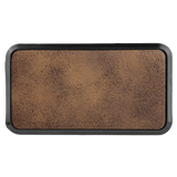 Rustic with Gold Engraving Round Corner Badge & Frame 3x1.5 - Laser Engraved Badge