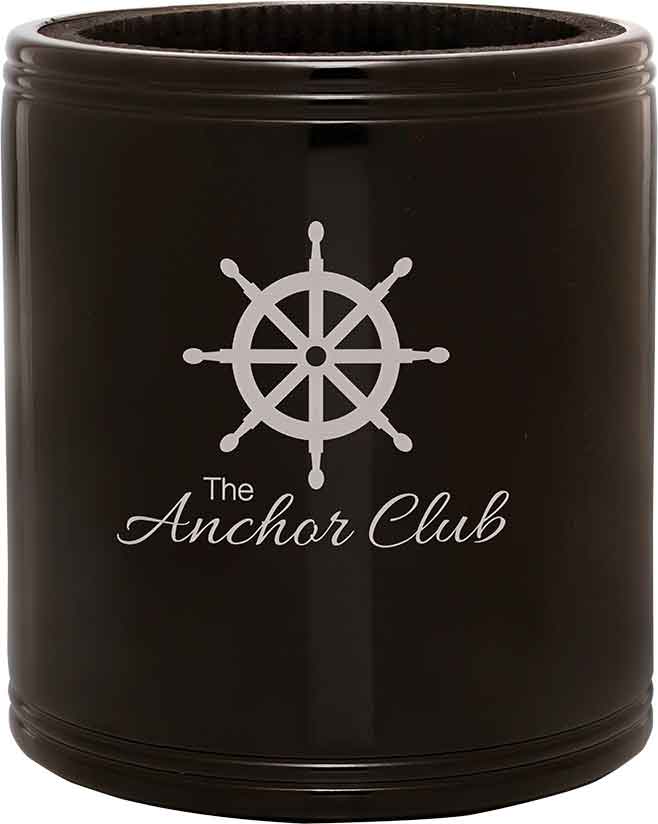 Black with Silver Engraving Stainless Steel Insulated Beverage Holder - Laser Engraved Drinkware