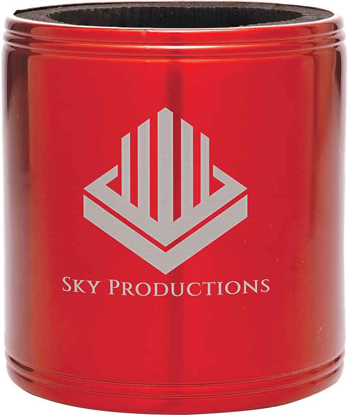 Red with Silver Engraving Stainless Steel Insulated Beverage Holder - Laser Engraved Drinkware