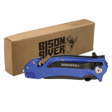 Blue Emergency Rescue Knife - Spring Assisted with Glass Breaker - Laser Engraved Drinkware