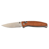 Wood Button Lock Folding Knife - Laser Engraved Gift