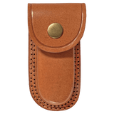 Wood Folding Knife with Damascus Blade and Leather Sheath - Laser Engraved Gift