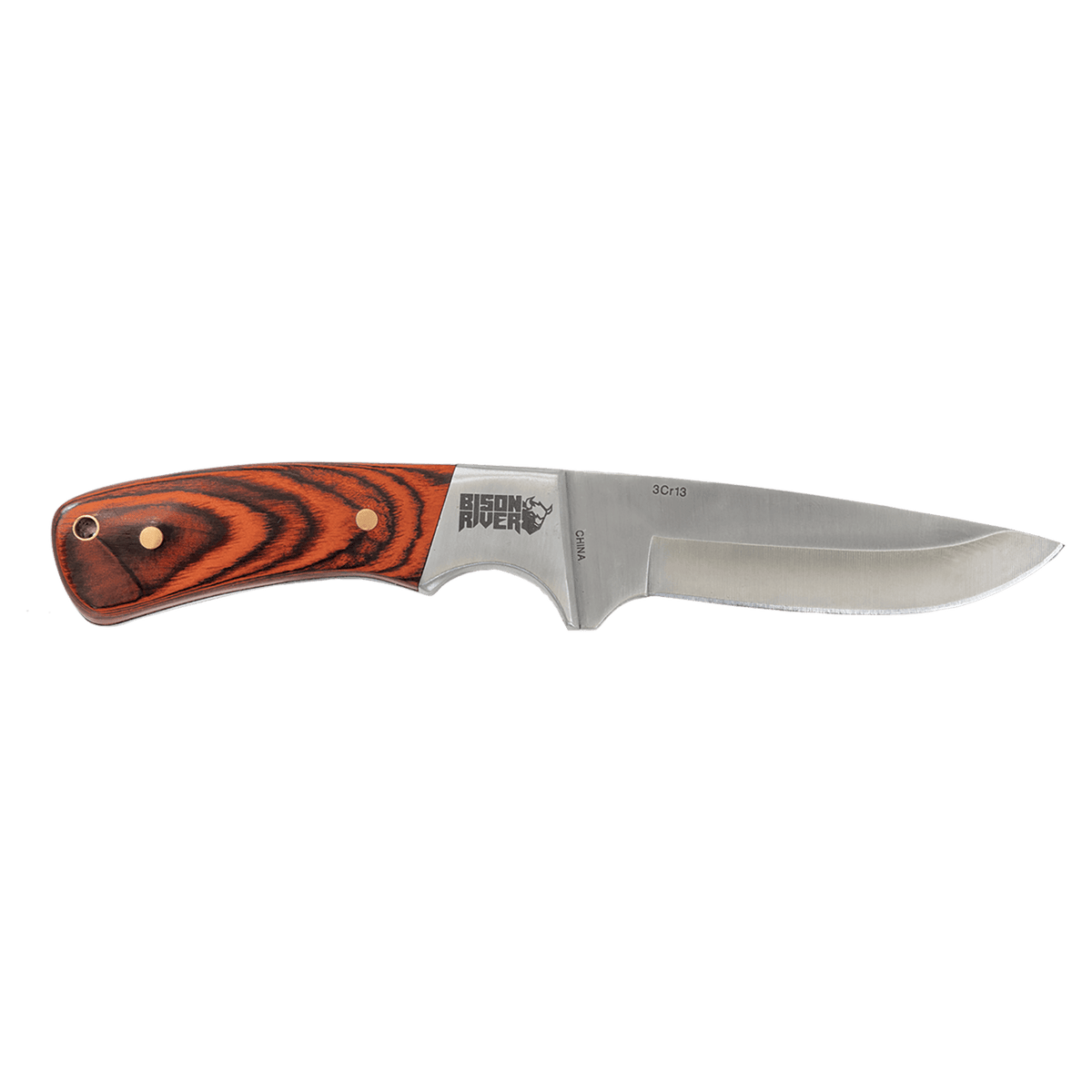 Fixed Blade Wood Knife with Leather Sheath - Laser Engraved Gift
