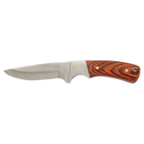 Fixed Blade Wood Knife with Leather Sheath - Laser Engraved Gift