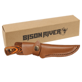 Fixed Blade Wood Knife with Leather Sheath - Laser Engraved Gift