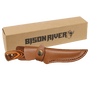 Fixed Blade Wood Knife with Leather Sheath - Laser Engraved Gift