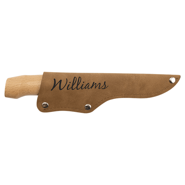 4" Fillet Knife with Wood Handle and Leather Sheath