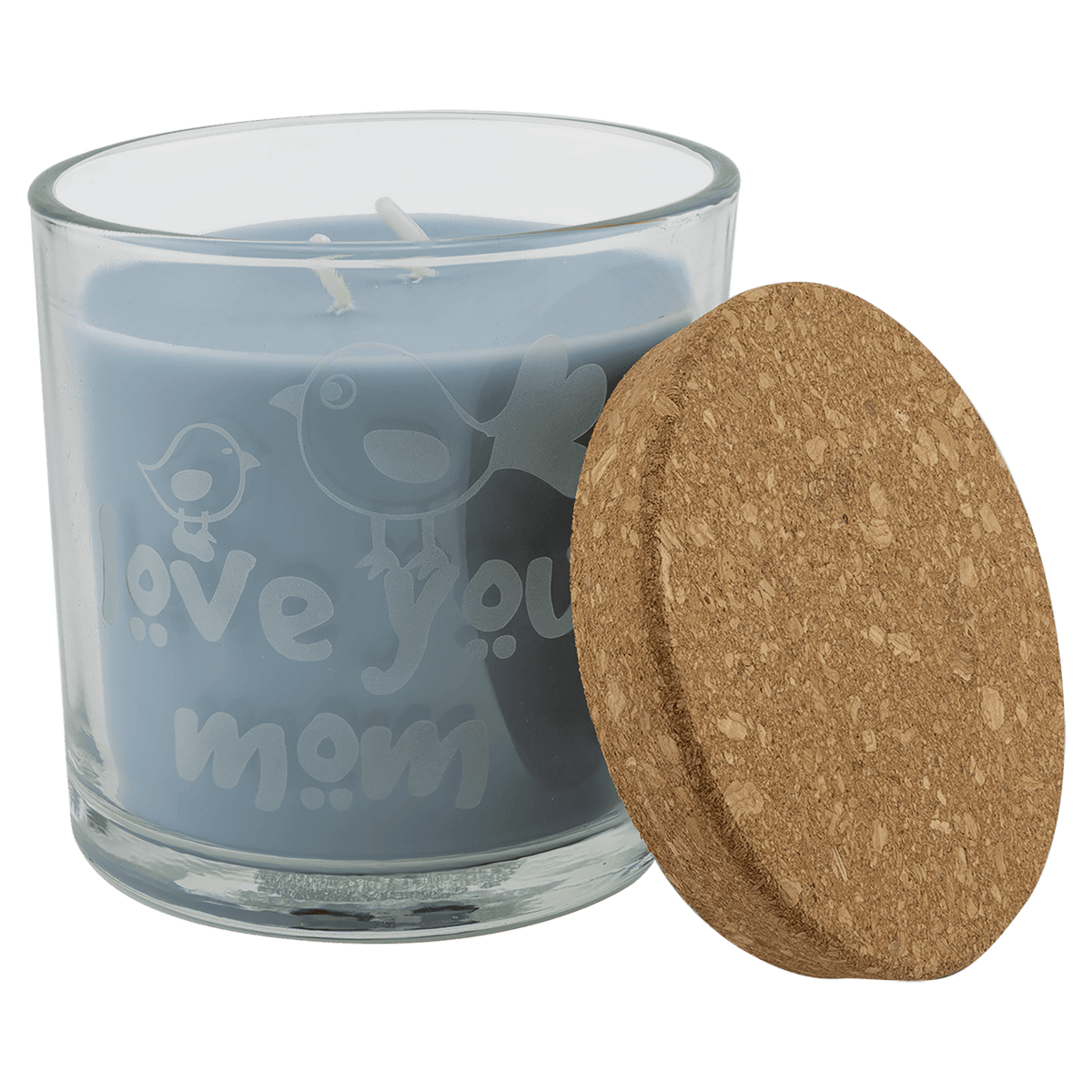 A Crisp Linen 14 oz. Candle in a Glass Holder with Cork Lid