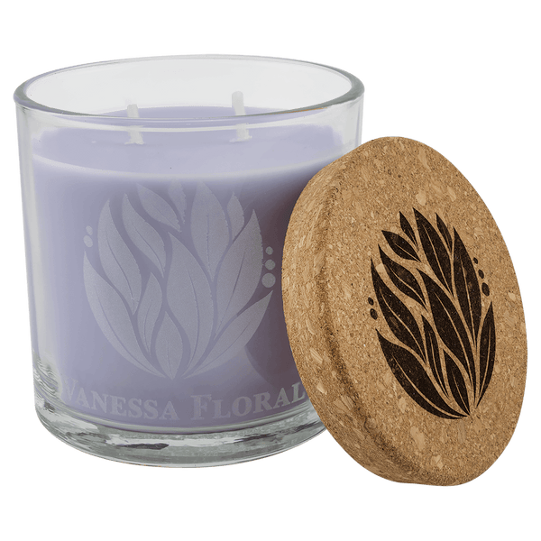 A Wild Lavender 14 oz. Candle in a Glass Holder with Cork Lid