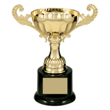 Gold Metal Chalice Cup Trophy on Plastic Base - Custom Engraved Trophy