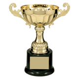 Gold Metal Chalice Cup Trophy on Plastic Base - Custom Engraved Trophy