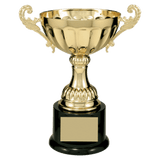 Gold Metal Chalice Cup Trophy on Plastic Base - Custom Engraved Trophy