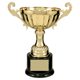 Gold Metal Chalice Cup Trophy on Plastic Base - Custom Engraved Trophy