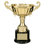 Gold Metal Chalice Cup Trophy on Plastic Base - Custom Engraved Trophy
