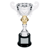 Silver Metal Chalice Cup Trophy - Premium Fully Assembled - Custom Engraved Trophy