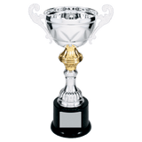 Silver Metal Chalice Cup Trophy - Premium Fully Assembled - Custom Engraved Trophy