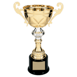 Gold Metal Chalice Cup Trophy on Plastic Base - Custom Engraved Trophy