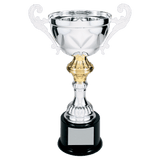 Silver Metal Chalice Cup Trophy - Premium Fully Assembled - Custom Engraved Trophy