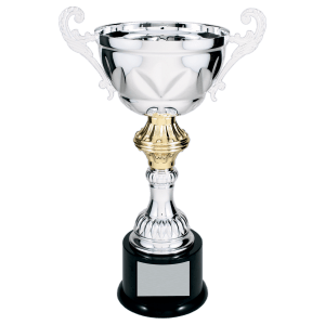 Silver Metal Chalice Cup Trophy - Premium Fully Assembled - Custom Engraved Trophy